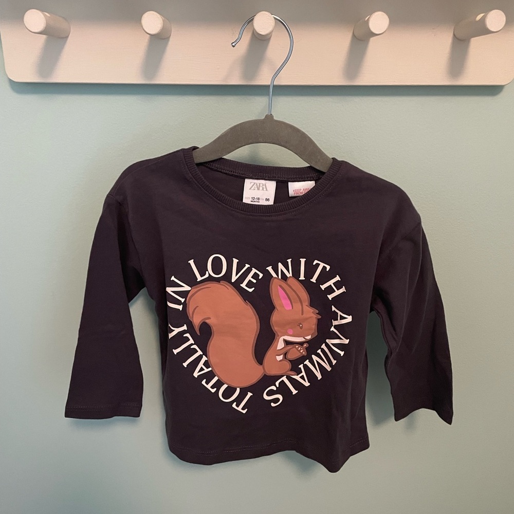 Zara In Love with the Animals Long Sleeve Top